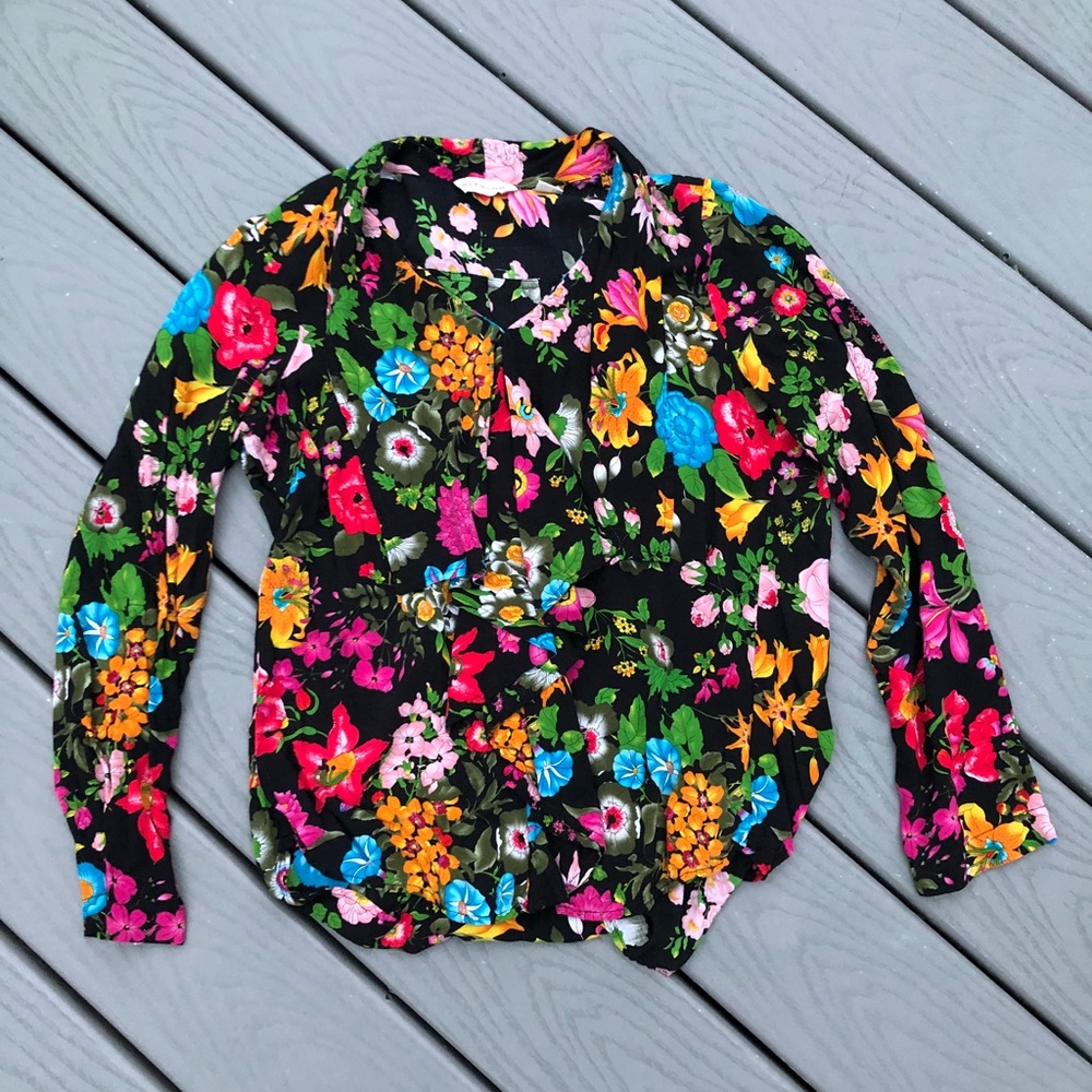 Anthropologie Fun Floral Blouse